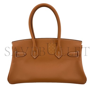 HERMES MASTER GOLD EVERCOLOR SHOULDER BIRKIN 29 PALLADIUM HARDWARE 382465 (29*16*3cm)